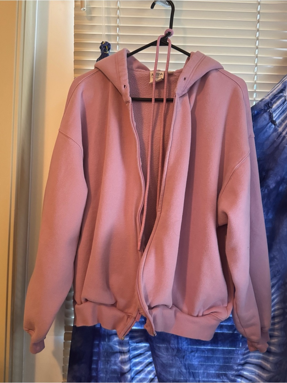 Aritzia Oversized Hooded Bomber Jacket - Mauve Pink